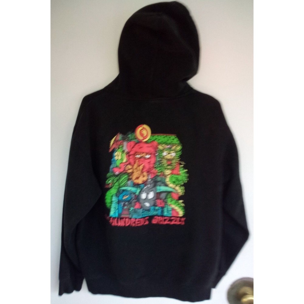 KC Ortiz for The Hundreds X Grizzly Mens Medium Black Hoodie Awesome Shape.